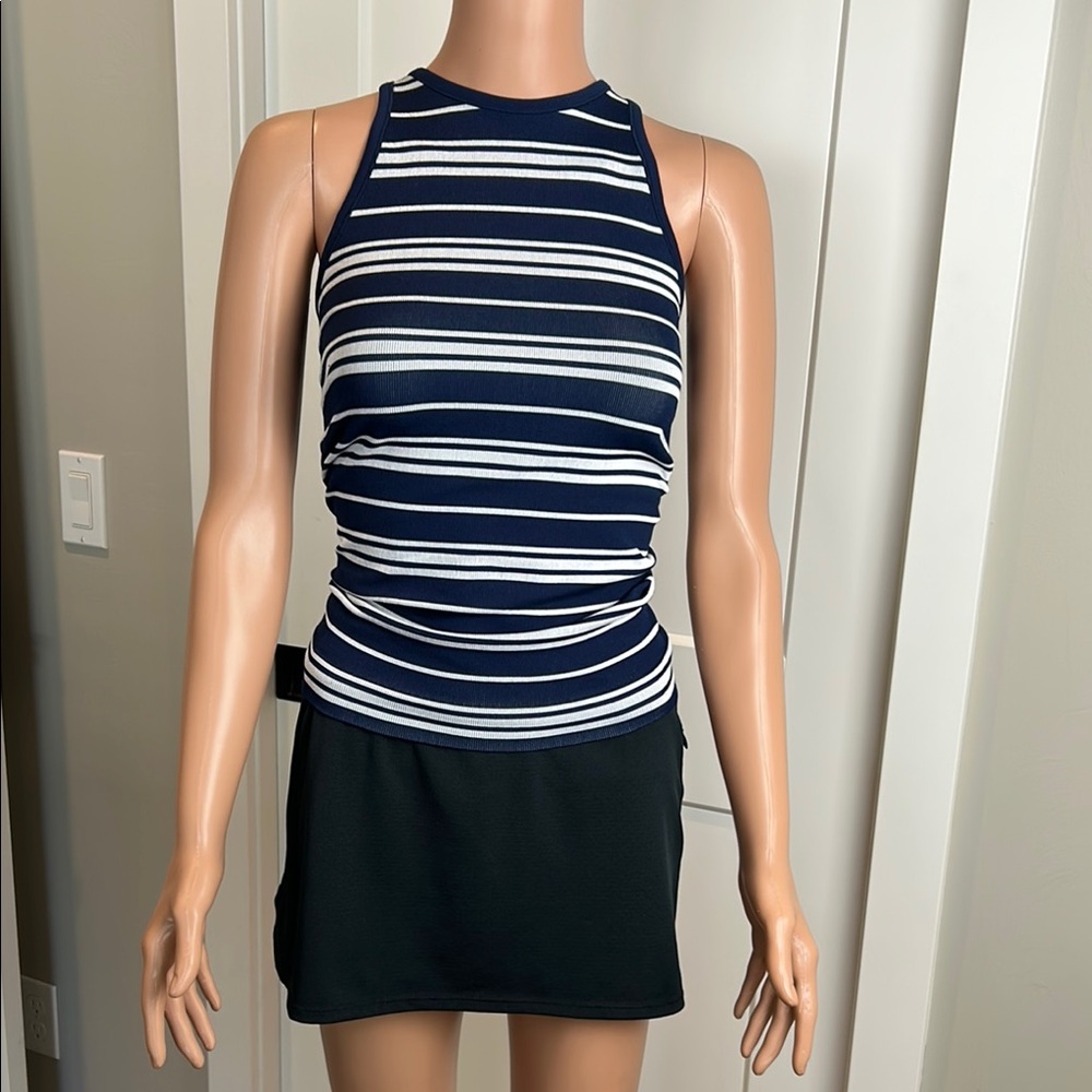 Athleta Navy and White Striped Tank